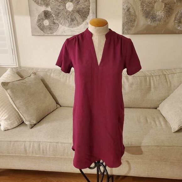 Lush Split Neck Shift Dress - Picture 2 of 11